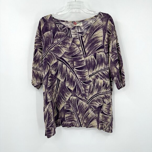 VINTAGE 90S HILO HATTIE HAWAIIAN ORIGINAL 2 piece set top skirt banana leaf XL - Picture 2 of 13